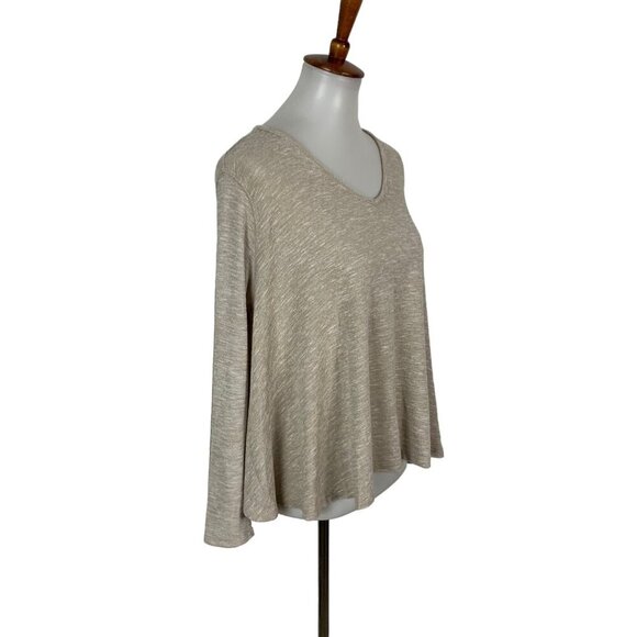We The Free Beige Slouchy V Neck Knit Pullover Lightweight Top XS - Picture 2 of 6